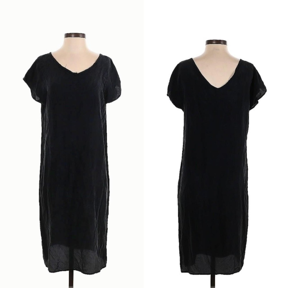 VTG Paraphernalia LBD Black Silk T-shirt Dress Vintage Betsey Johnson